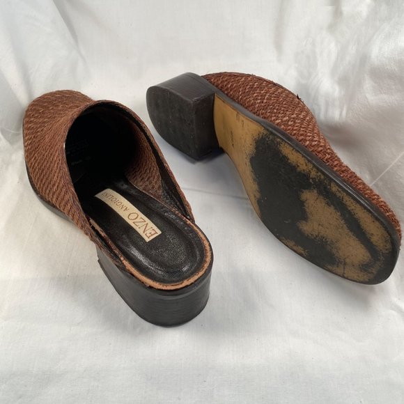 Enzo Woven Brown Leather Mules - Picture 7 of 7